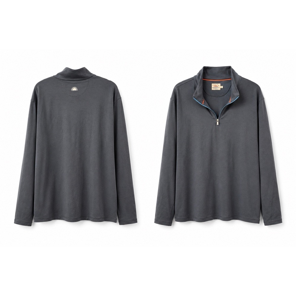 Faherty Pullover Mens XXL Dark Blue Movement 1/4 Quarter Zip Sweater Performance